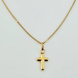 Set Cadena y Dije Veneciana + Cruz 1.3gr / 19 3/4 in / 0.6mm Oro Amarillo 18K (Oferta) *