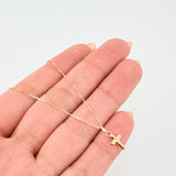 Set Cadena y Dije Veneciana + Cruz 1.3gr / 19 3/4 in / 0.6mm Oro Amarillo 18K ©