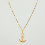 Set Cadena y Dije Veneciana + Ancla 1.3gr / 19 3/4 in / 0.6mm Oro Amarillo 18K (Oferta) *