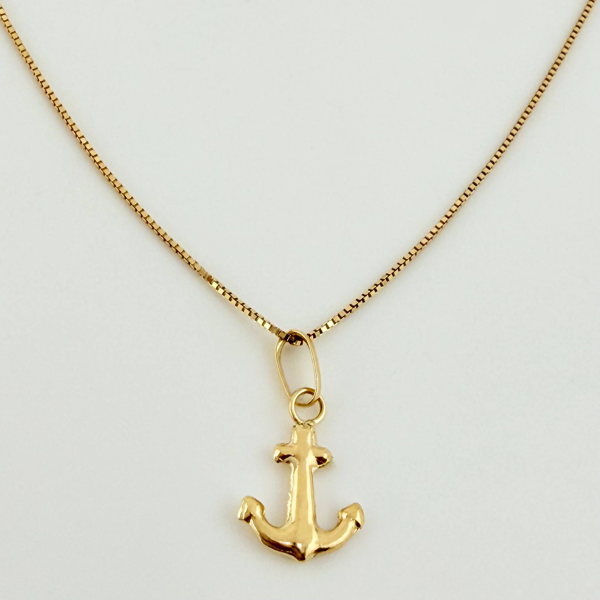 Set Cadena y Dije Veneciana + Ancla 1.3gr / 19 3/4 in / 0.6mm Oro Amarillo 18K (Oferta) *