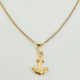 Set Cadena y Dije Veneciana + Ancla 1.3gr / 19 3/4 in / 0.6mm Oro Amarillo 18K (Oferta) *