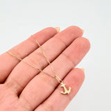 Set Cadena y Dije Veneciana + Ancla 1.3gr / 17 3/4 in / 0.6mm Oro Amarillo 18K