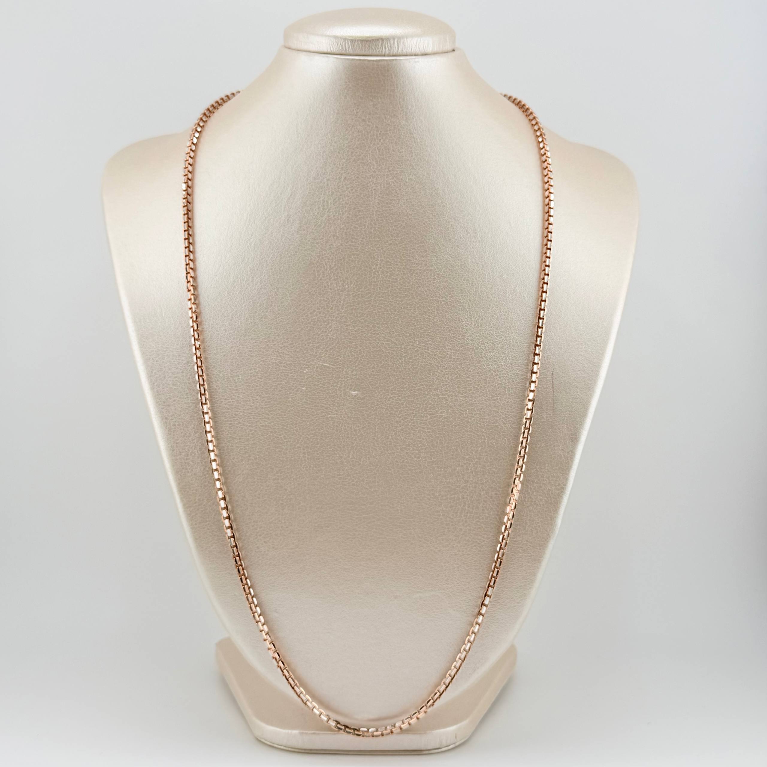 Cadena Veneciana Redonda 33.2gr / 27 1/2 in / 3mm Dos Oros Blanco Rosa +3 18K