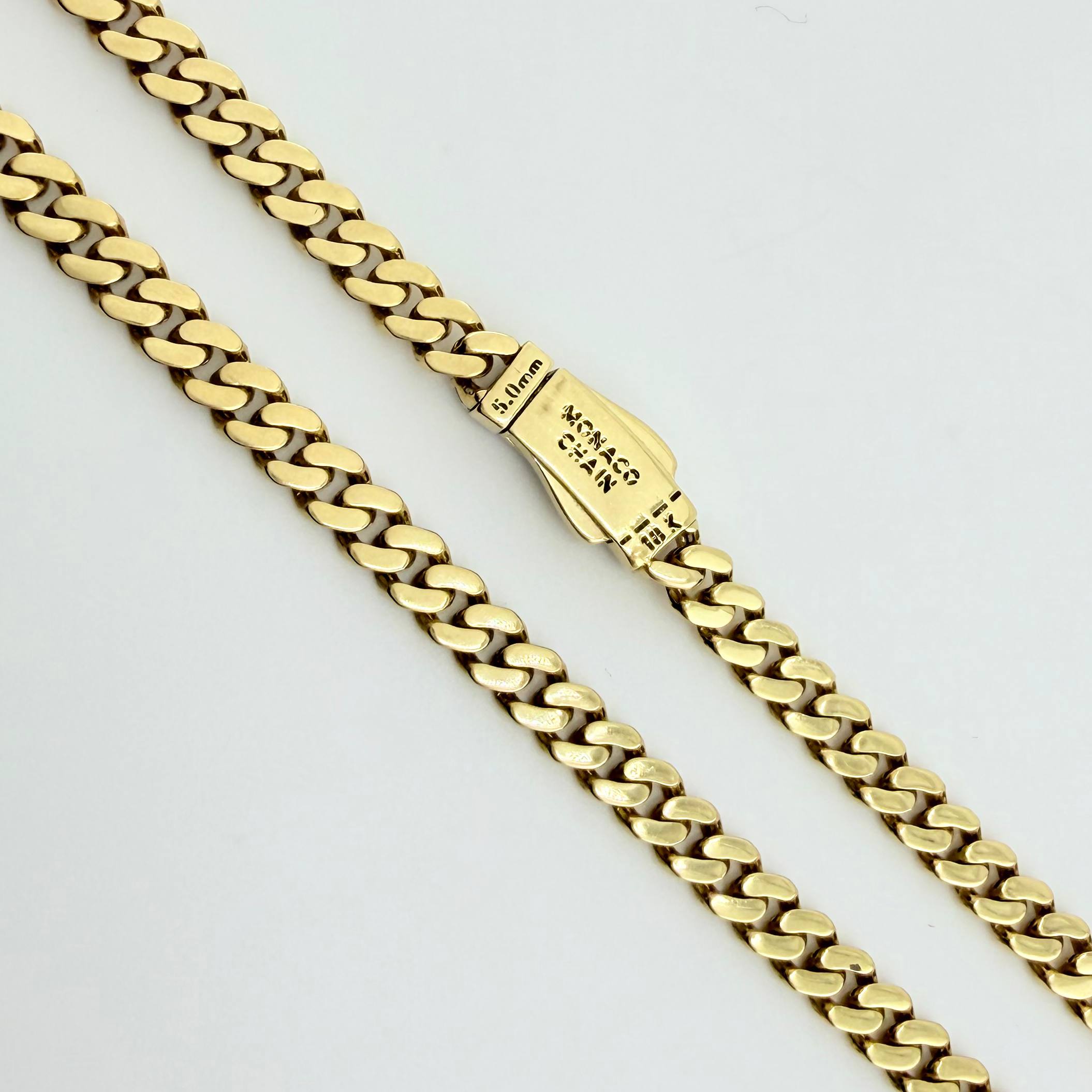 Cadena Cubana Infinito 19.2gr / 23 1/2 in / 4.9mm Oro Amarillo +4 18K