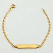 Pulso Bebé Cubano Placa Rectangular 2.65gr / 6 1/4 in / 2.3mm Oro Amarillo +1 18K