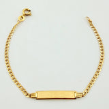 Pulso Bebé Cubano Placa Rectangular 2.65gr / 6 1/4 in / 2.3mm Oro Amarillo +1 18K