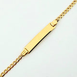 Pulso Bebé Cubano Placa Rectangular 2.65gr / 6 1/4 in / 2.3mm Oro Amarillo +1 18K