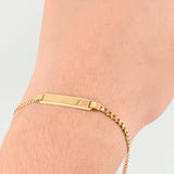 Pulso Bebé Cubano Placa Rectangular 2.65gr / 6 1/4 in / 2.3mm Oro Amarillo +1 18K