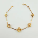 Pulso Trebol Diamantado 5.1gr / 7 3/4 in / 11.3mm Oro Amarillo Nac.Esp. 18K