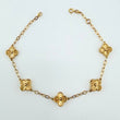 Pulso Trebol Diamantado 5.25gr / 7 3/4 in / 9.3mm Oro Amarillo Nac.Esp. 18K