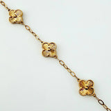 Pulso Trebol Diamantado 5.25gr / 7 3/4 in / 9.3mm Oro Amarillo Nac.Esp. 18K