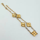 Pulso Trebol Diamantado 5.25gr / 7 3/4 in / 9.3mm Oro Amarillo Nac.Esp. 18K