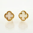 Clover Stud Earrings White 1.95gr / 7mm Yellow Gold Nac.Esp. 18K