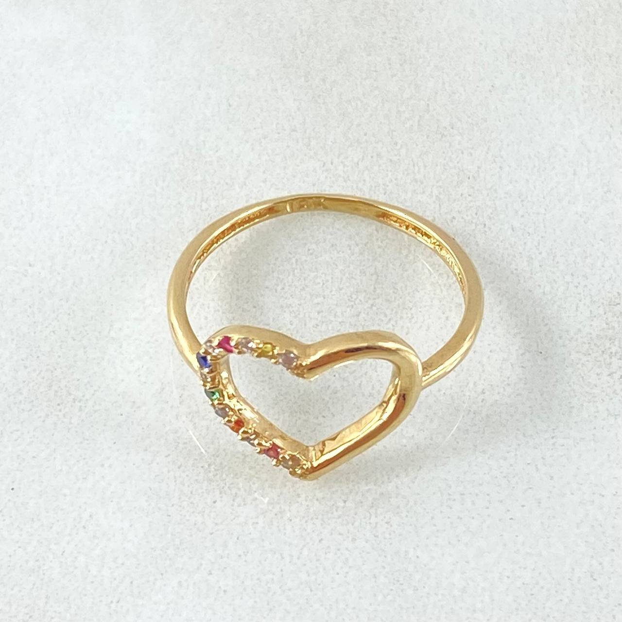 Heart Silhouette Ring 1.35gr / Size 5 1/4 / 18K Gold -