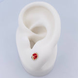 Stud Earrings Ladybug 0.5gr / 18K Yellow Gold $