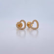 Topos Silueta Corazon 0.95gr / Circones Blancos Oro Amarillo 18K $