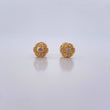 Stud Earrings Flower 0.6gr / White Zircon Yellow Gold 18K $