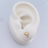 Stud Earrings Dolphin 0.5gr / 18K Yellow Gold $