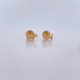 Topos Perro 0.7gr / Circones Blancos Oro Amarillo 18K $