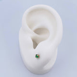 Topos Cuatro Garras 0.4gr / Circon Verde Oro Amarillo 18K &