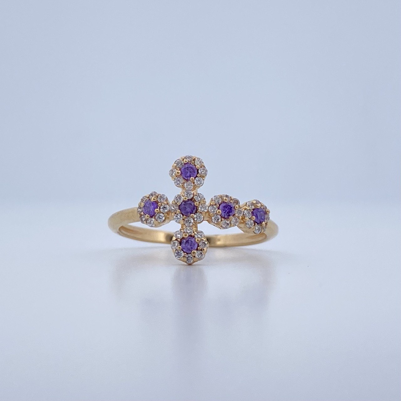 Dense Cross Ring 2.25gr / Size 6 / 18K Gold