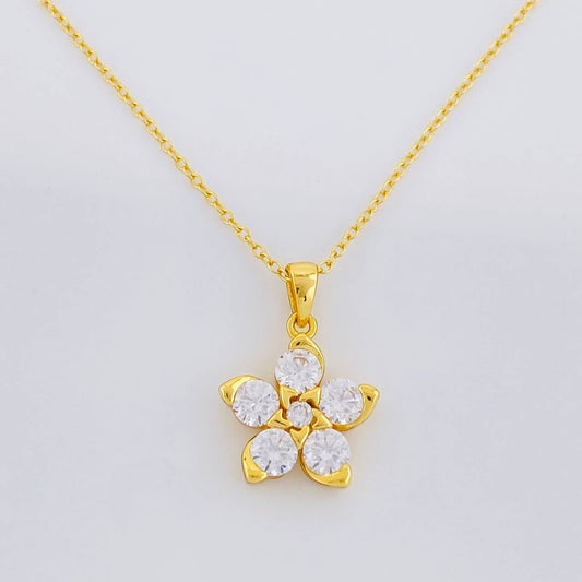 Cadena Aro Seguido Flor 3.05g / 18 in / 1.2mm Plata Vermeil 925