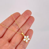 Cadena Aro Seguido Flor 3.05g / 18 in / 1.2mm Plata Vermeil 925
