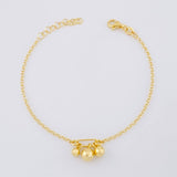 Pulso Aro Seguido Trio de Bolas 2.35g / 7 3/4 in / 2mm Plata Vermeil 925