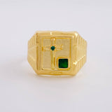 Cross Nail Signet Ring 3.05g / T9 1/4 Yellow Gold 18K