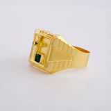 Cross Nail Signet Ring 3.05g / T9 1/4 Yellow Gold 18K