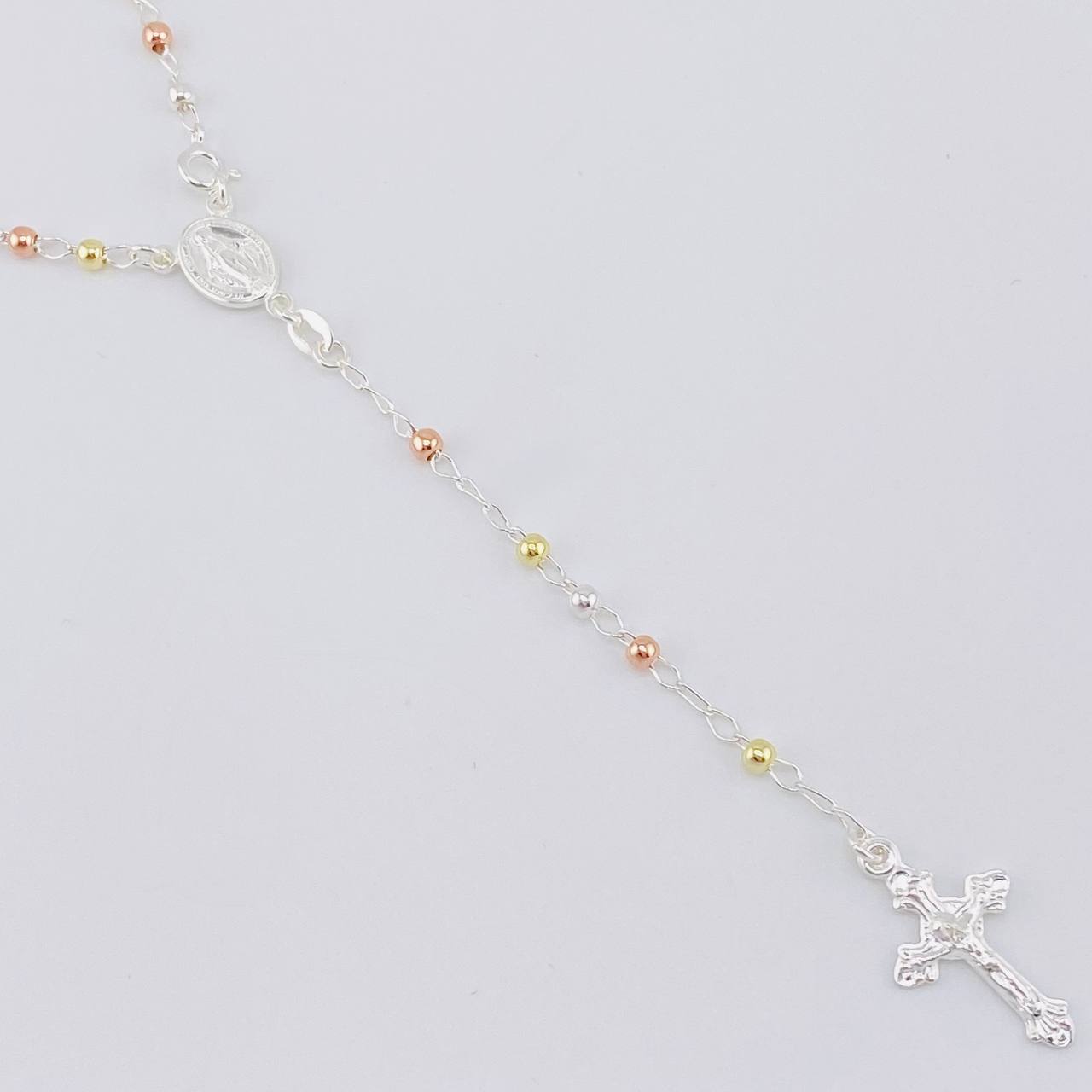 Rosario Vigen Milagrosa 7.4g / 18 in / 3mm Plata Vermeil 925