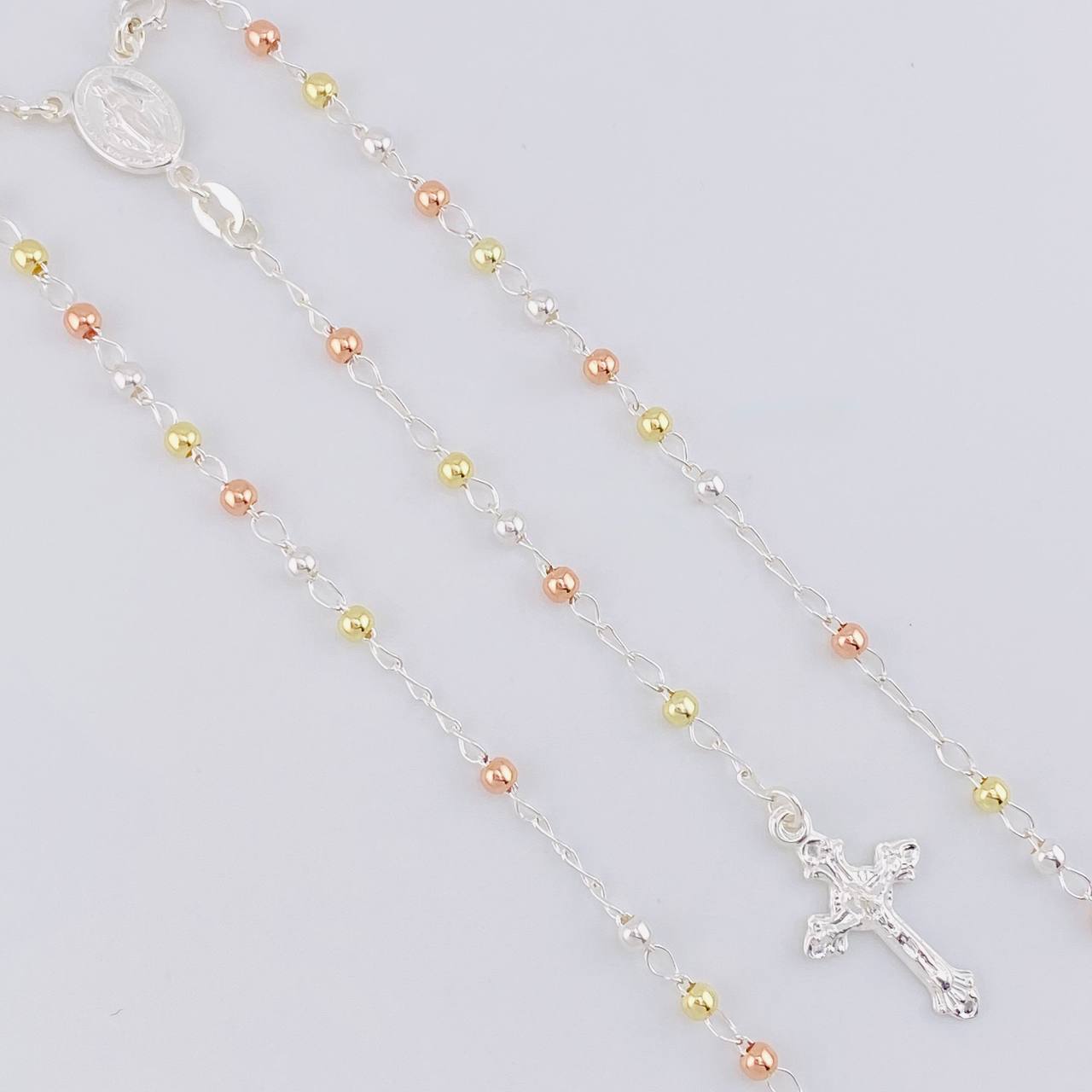 Rosario Vigen Milagrosa 7.4g / 18 in / 3mm Plata Vermeil 925