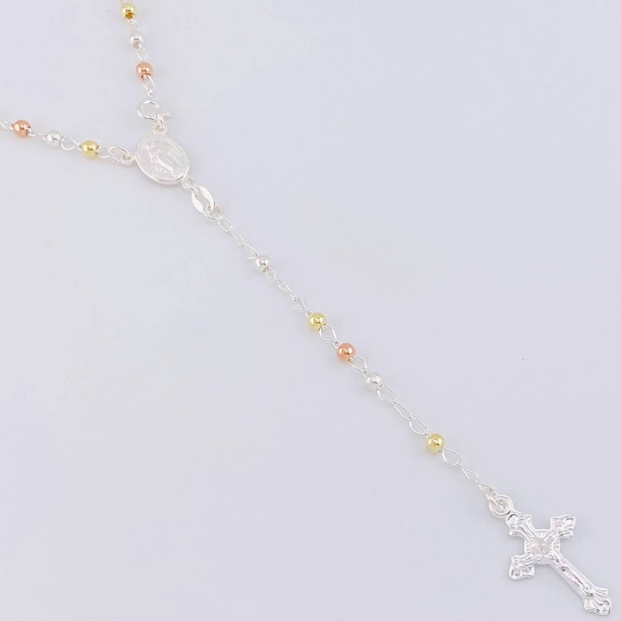 Rosario Vigen Milagrosa 7.4g / 18 in / 3mm Plata Vermeil 925