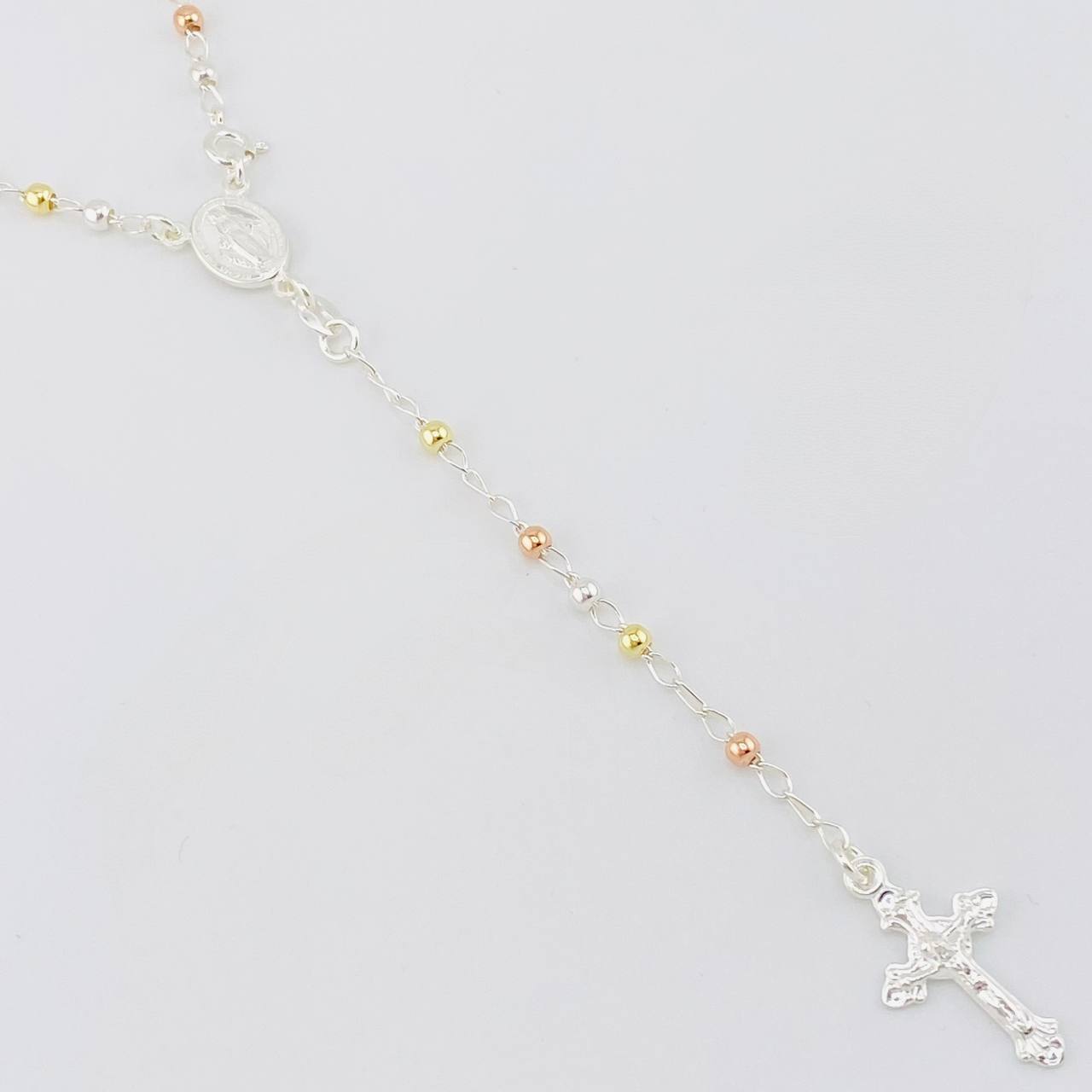 Miraculous Virgin Rosary 7.55g / 18 in / 3mm Silver Vermeil 925