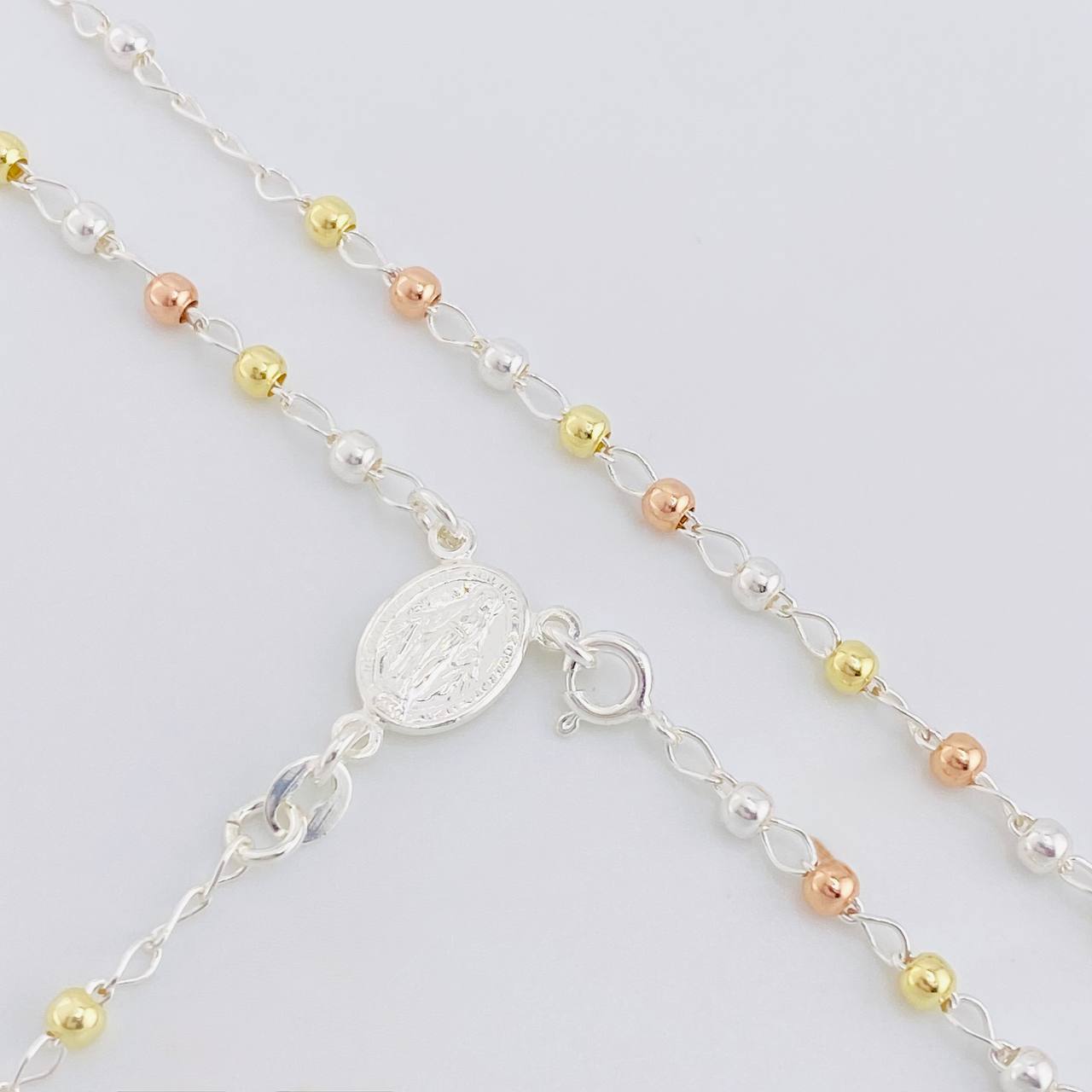 Miraculous Virgin Rosary 7.55g / 18 in / 3mm Silver Vermeil 925