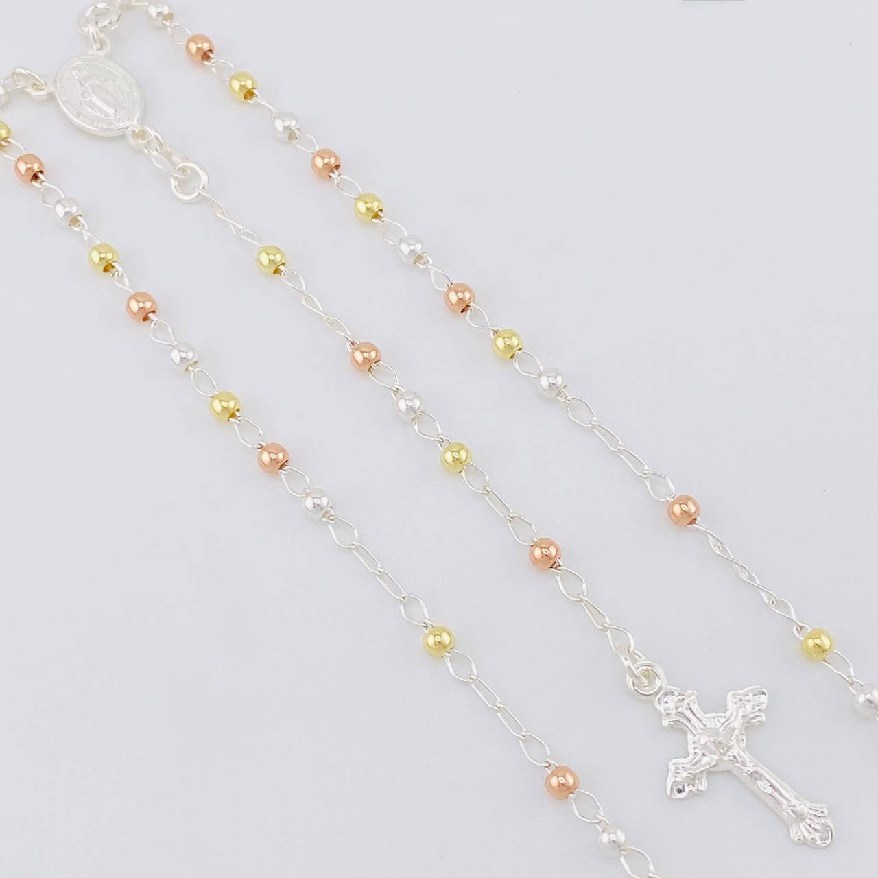 Miraculous Virgin Rosary 7.55g / 18 in / 3mm Silver Vermeil 925