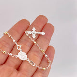 Miraculous Virgin Rosary 7.55g / 18 in / 3mm Silver Vermeil 925