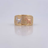 Dog Ring 1.7gr / Size 6 1/4 / 18K Gold &