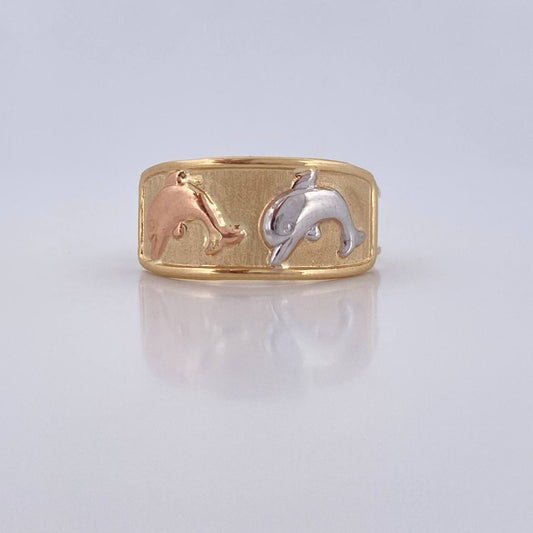Dolphin Ring 1.65gr / Size 6 1/2 / 18K Gold &