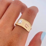 Ring Clover 1.7gr / Size 8 1/4 / 18K Gold $