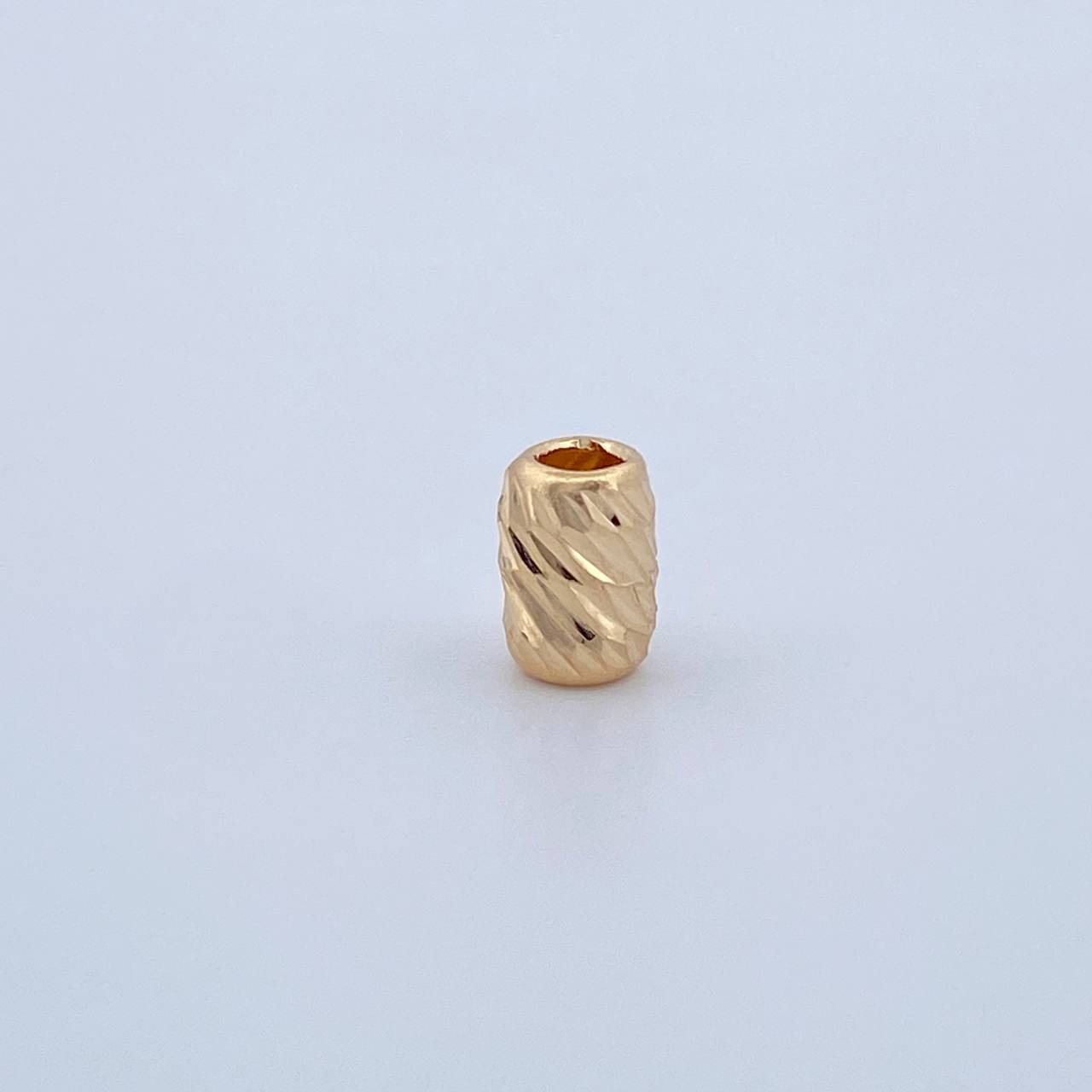 Charm Cylinder 0.15gr / 0.5cm / 4mm Diamond Cut Yellow Gold &