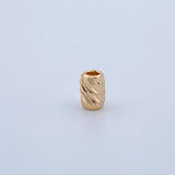 Charm Cylinder 0.15gr / 0.5cm / 4mm Diamond Cut Yellow Gold &