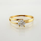 Anillo Solitario Carril Hueco 1.1gr / T5 1/4 / Oro Amarillo 18K