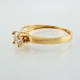 Anillo Solitario Carril Hueco 1.1gr / T5 1/4 / Oro Amarillo 18K