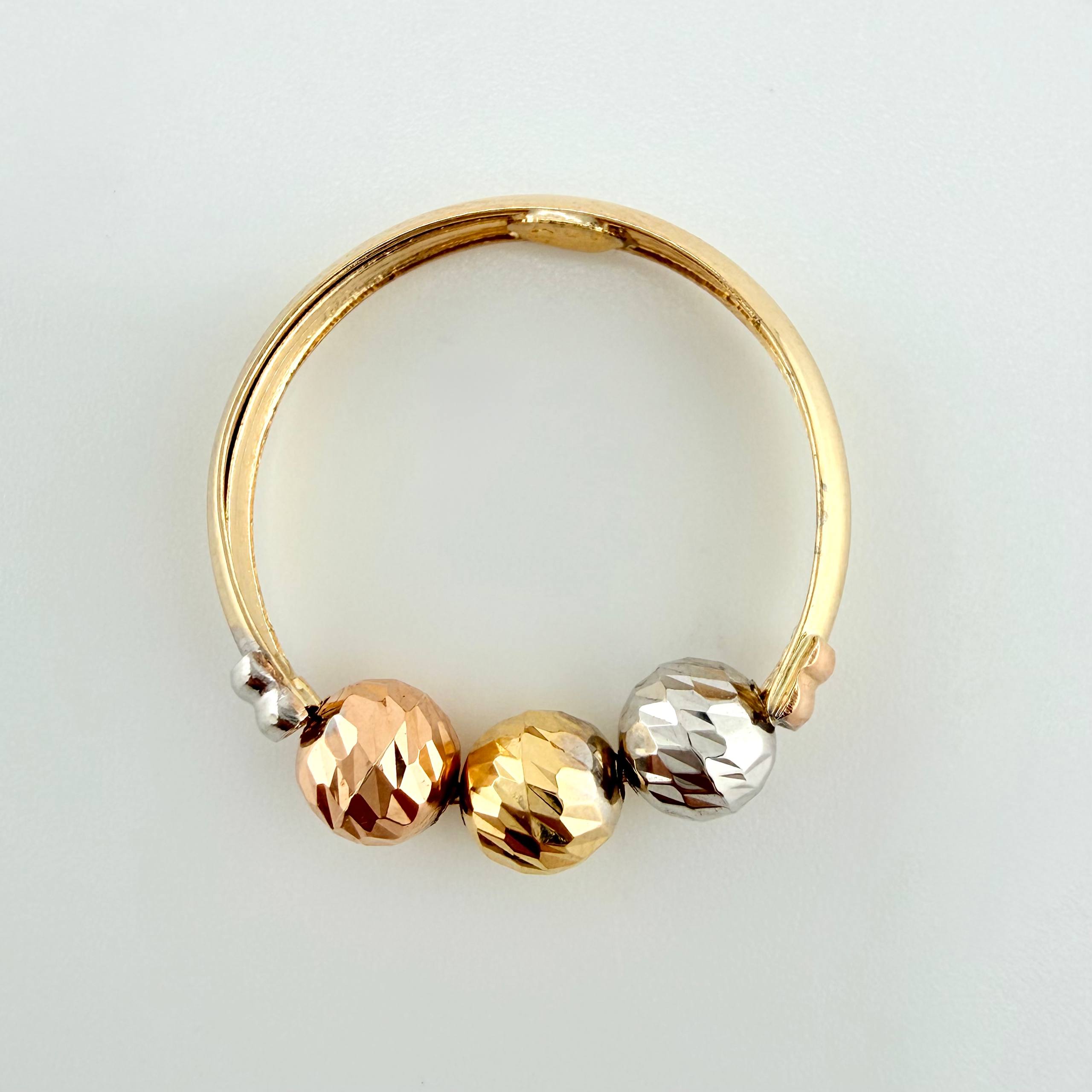 Trio Beads Ring 1.35gr / T5 / Three Golds 18K