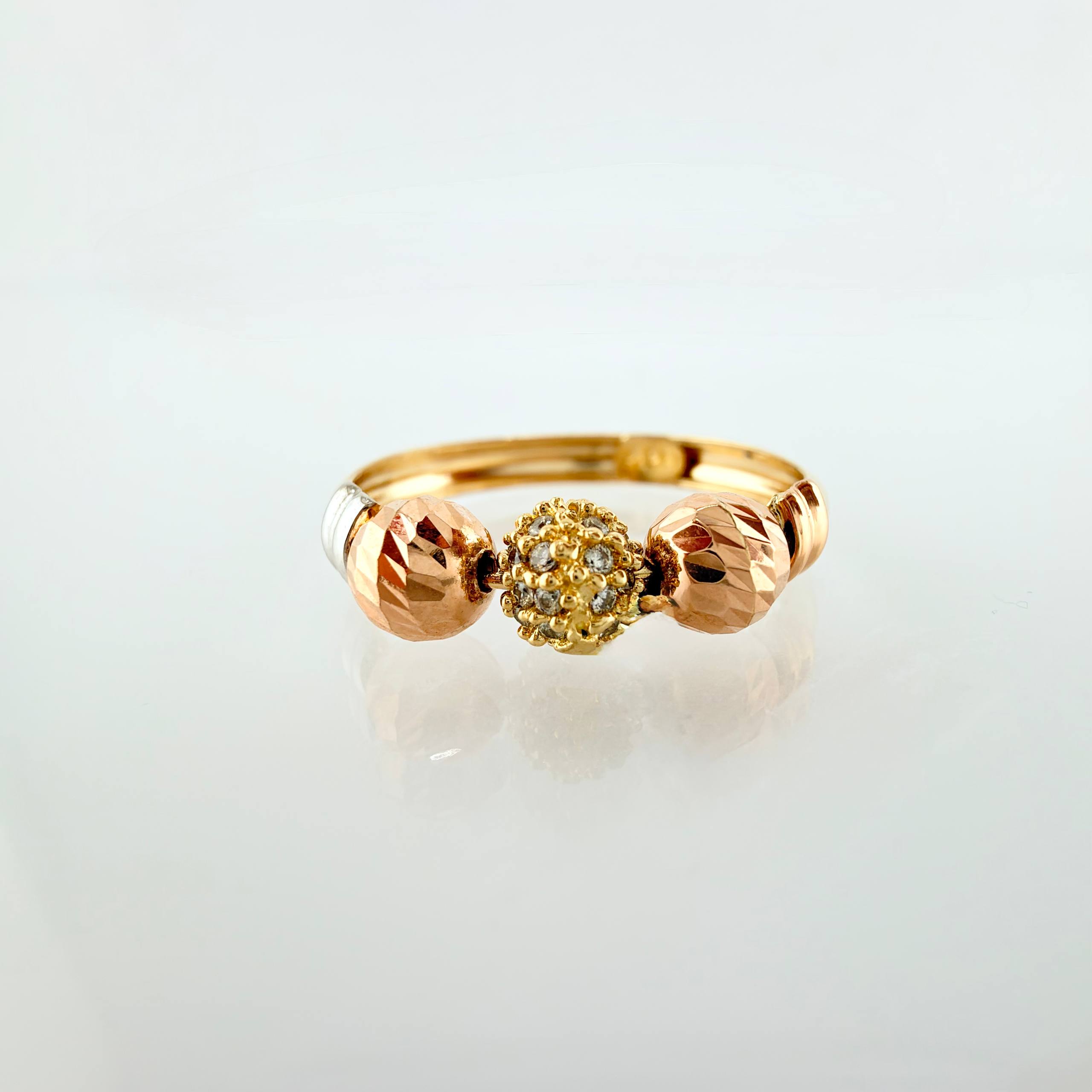 Anillo Trío Bolas 1.9gr / T7 / Tres Oros 18K ©