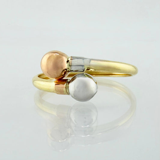 Anillo Tú Y Yo 0.95gr / T6 3/4 / Tres Oros 18K ©