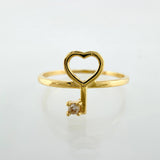 Anillo Llave Corazón 1.5gr / T9 / Oro Amarillo 18K ©