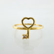 Heart Key Ring 1.45gr / T7 1/2 / 18K Yellow Gold