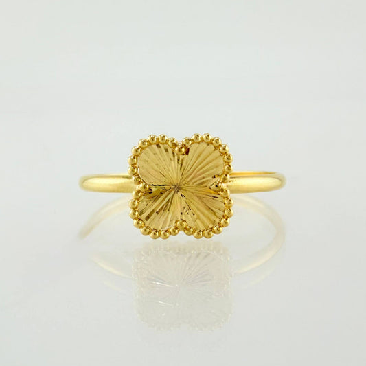Anillo Trebol Dorado 1.1gr / T6 / Oro Amarillo Nac.Esp. 18K